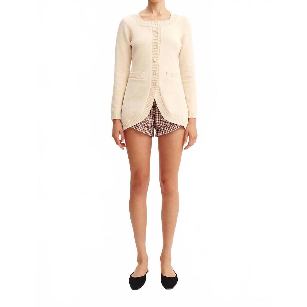 NEW POSSE sabrina long sleeve cardigan in cream